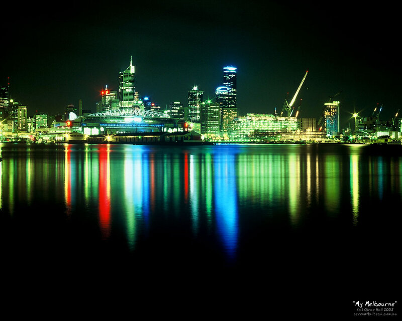 Melbourne skyline at night