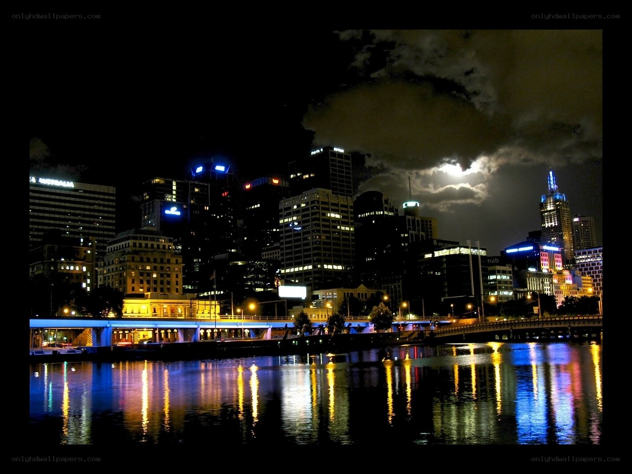 Melbourne skyline at night