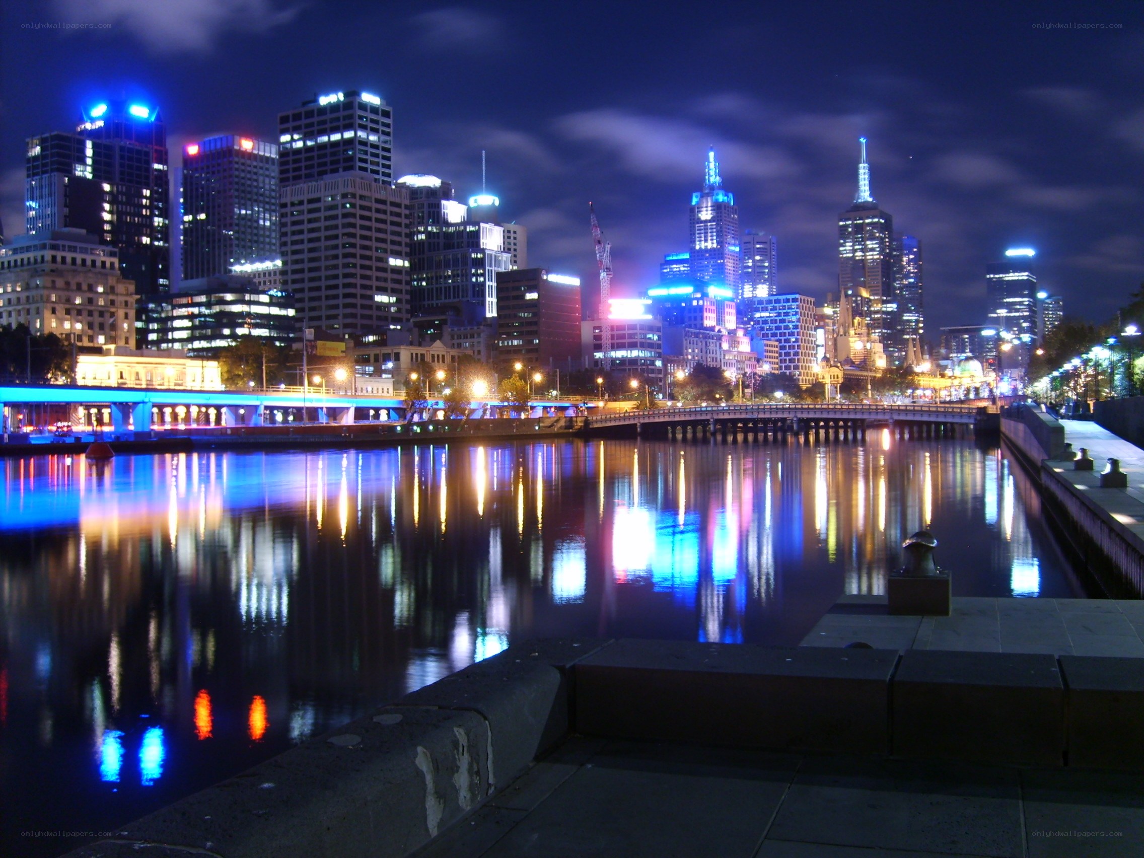 Melbourne skyline at night