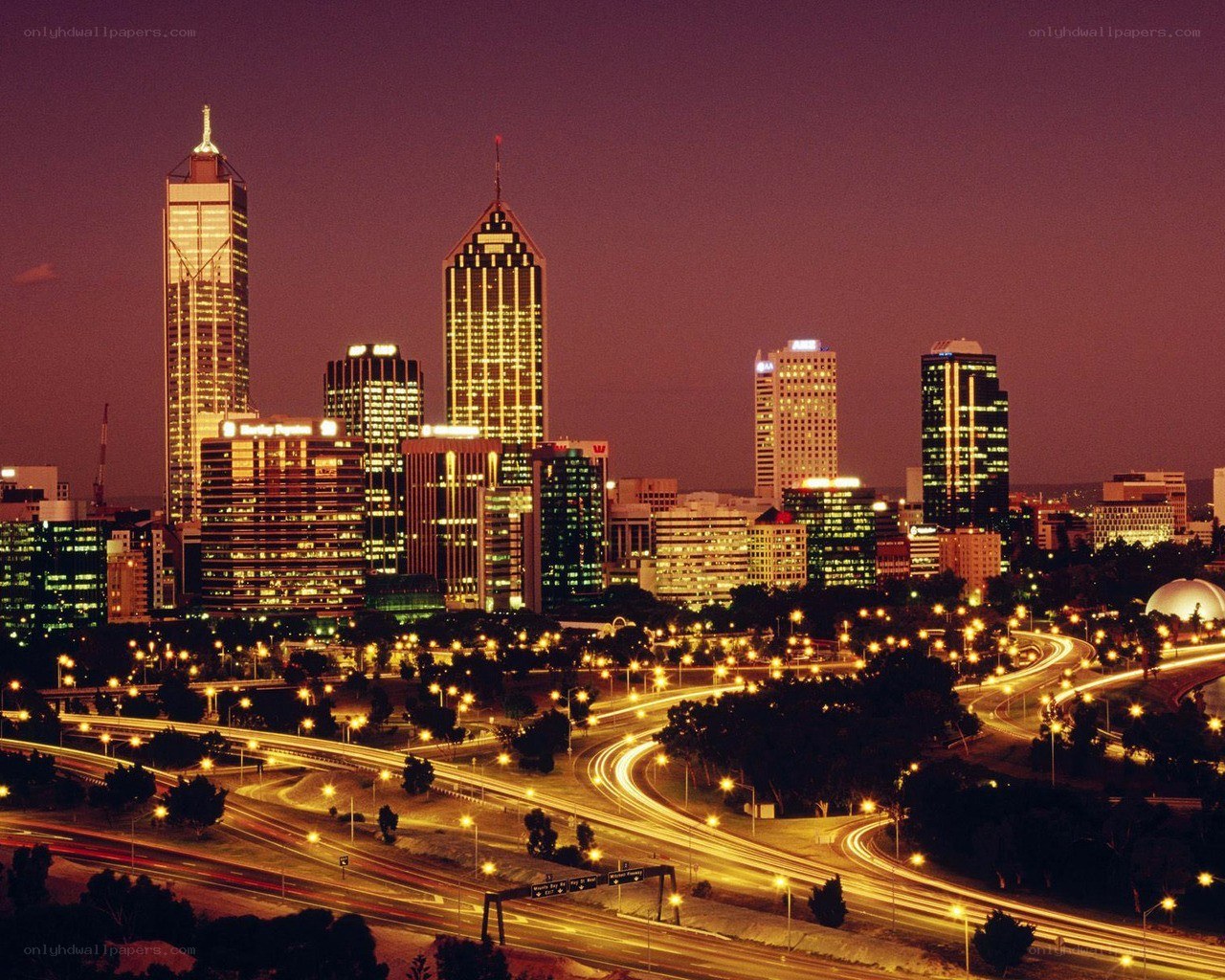 Melbourne skyline at night