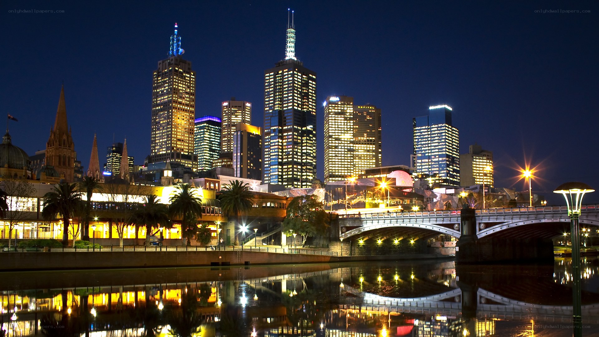 Melbourne skyline at night