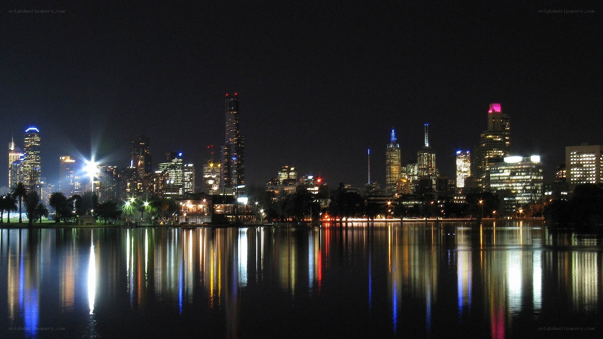 Melbourne skyline at night