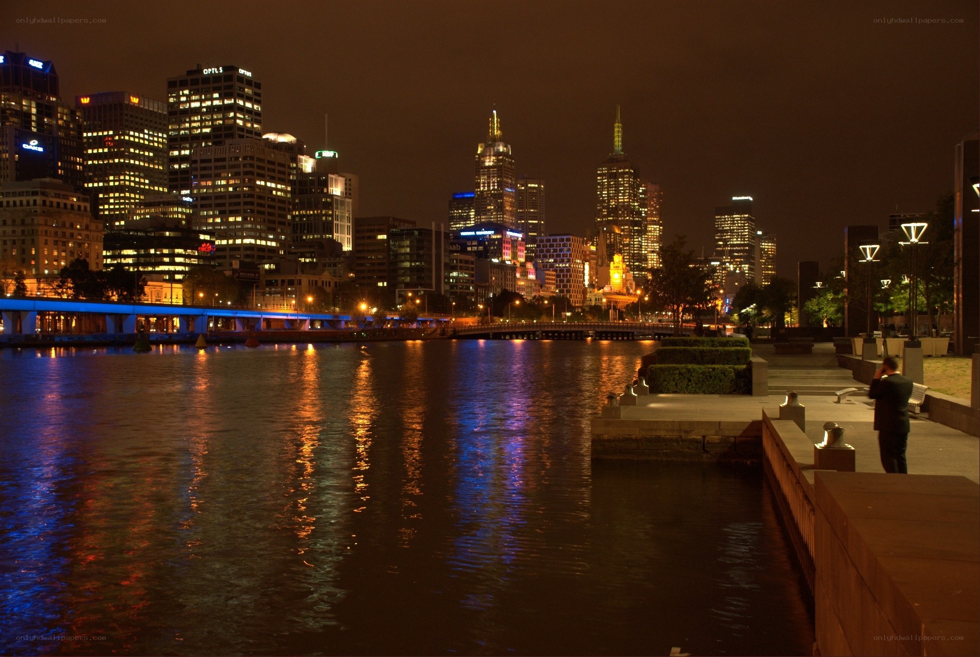 Melbourne skyline at night