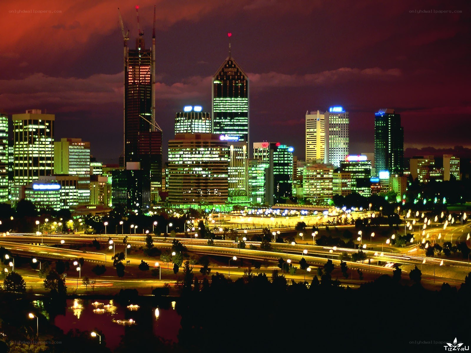 Melbourne skyline at night
