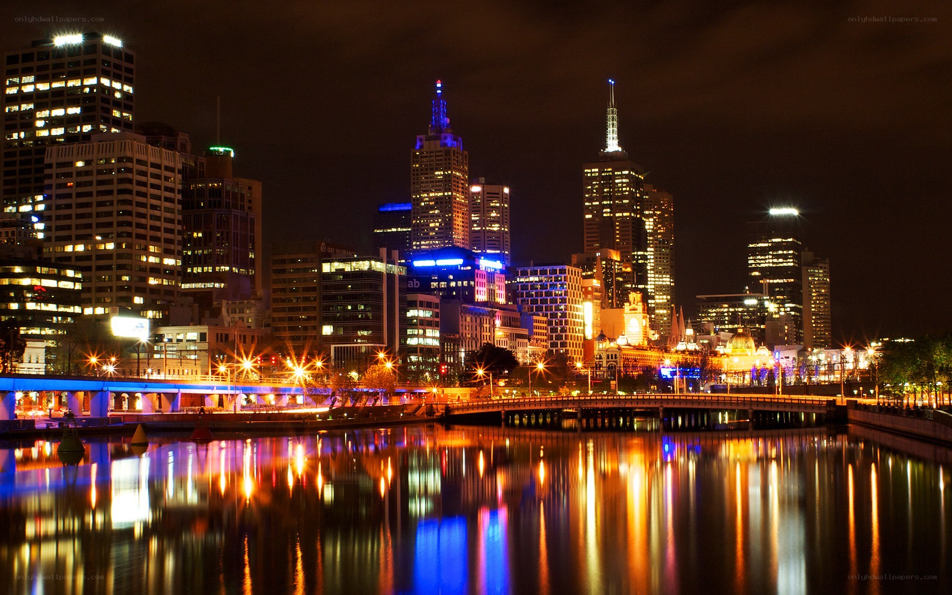 Melbourne skyline at night