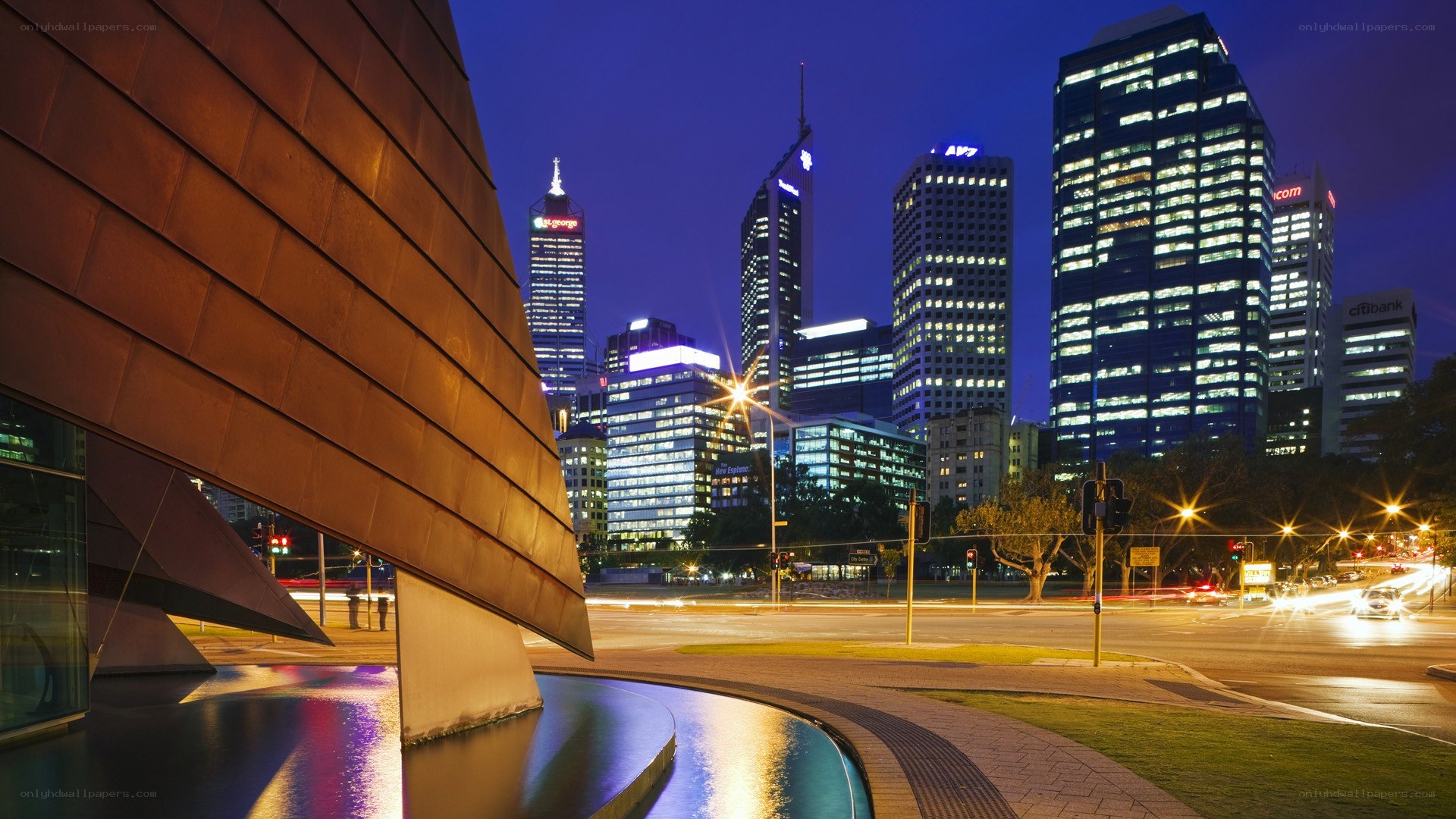 Melbourne skyline at night