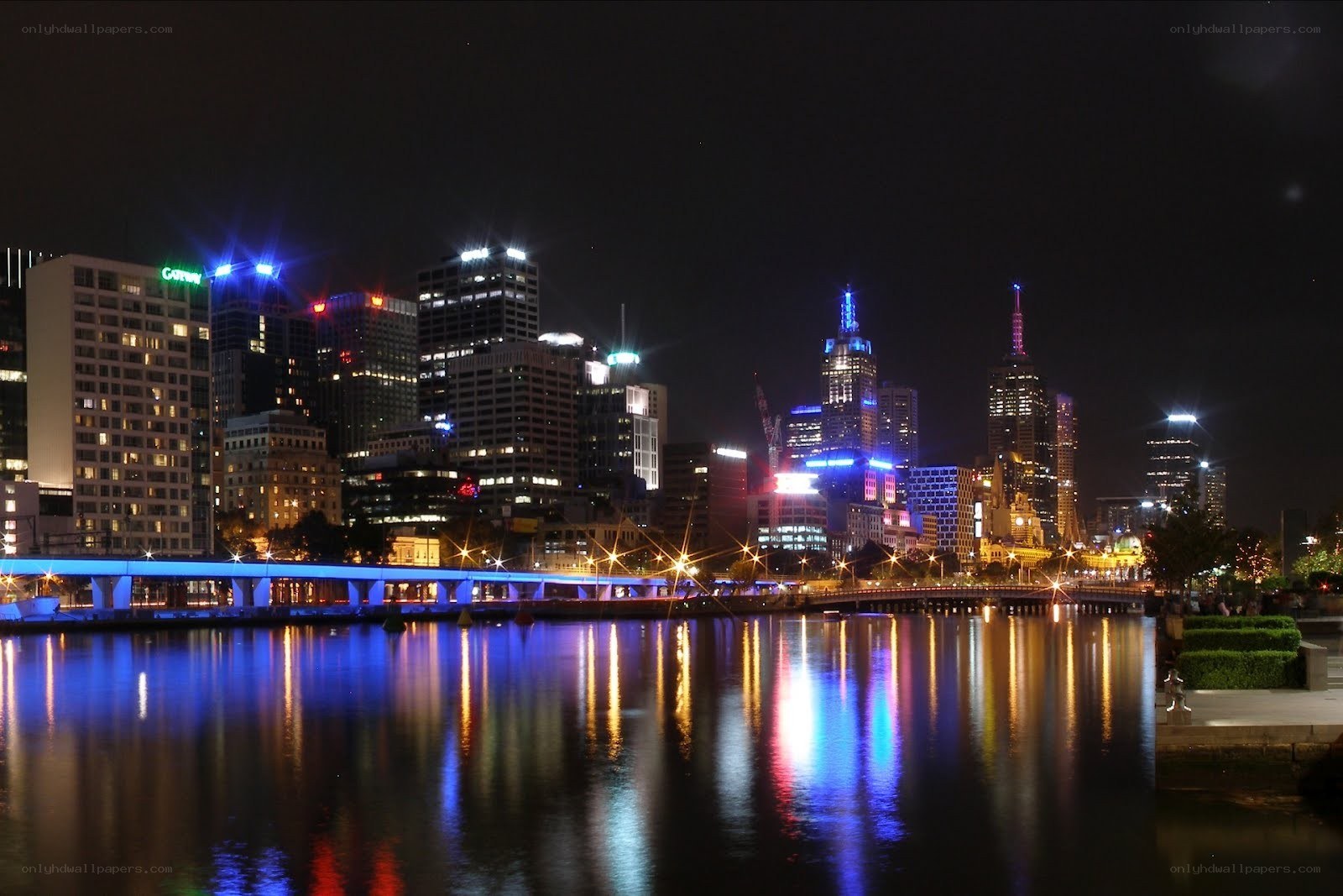 Melbourne skyline at night