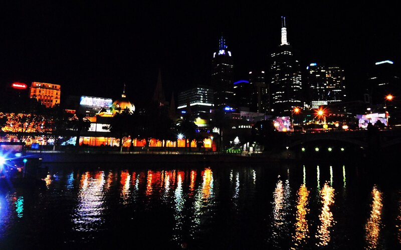 Melbourne skyline at night
