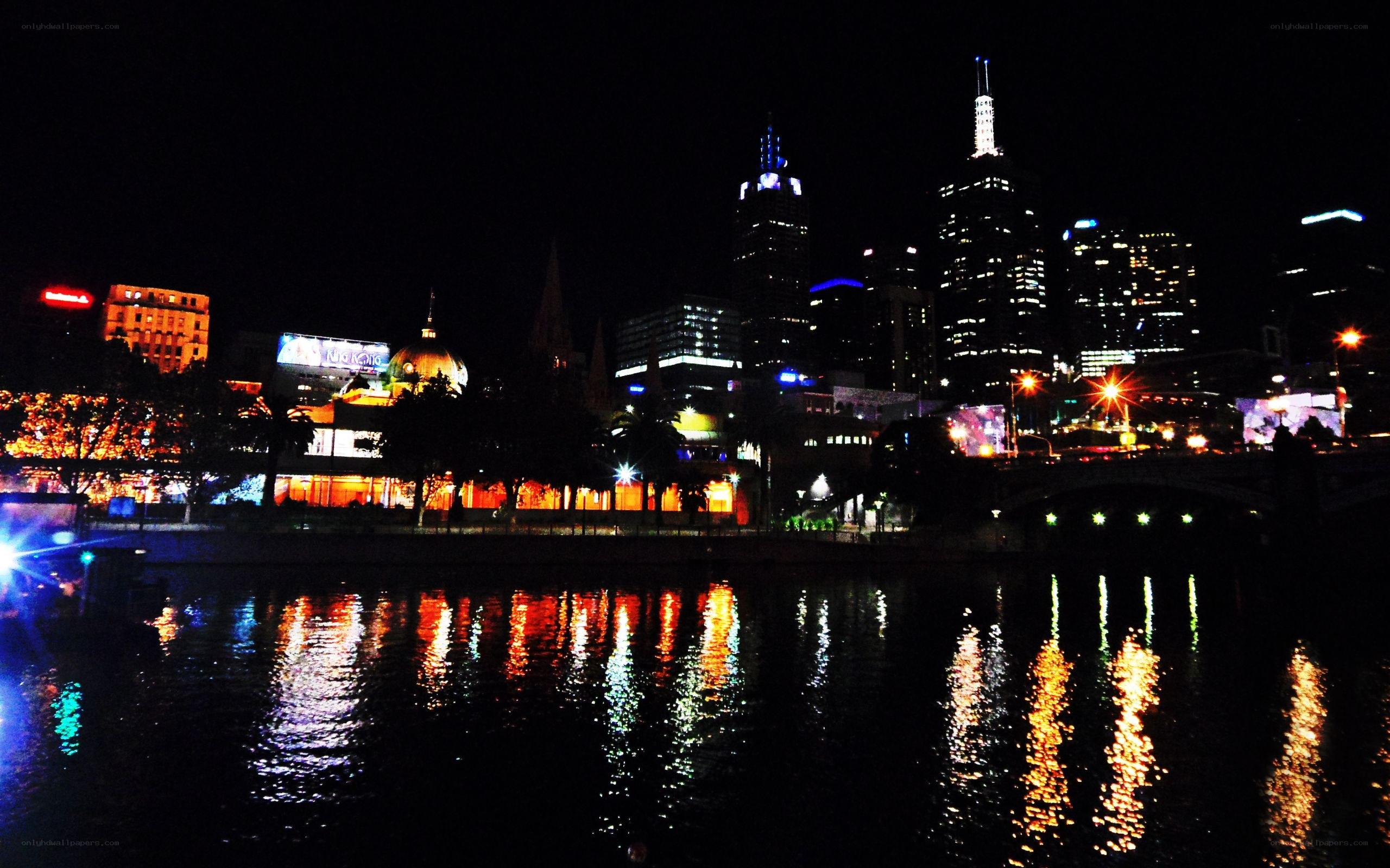 Melbourne skyline at night