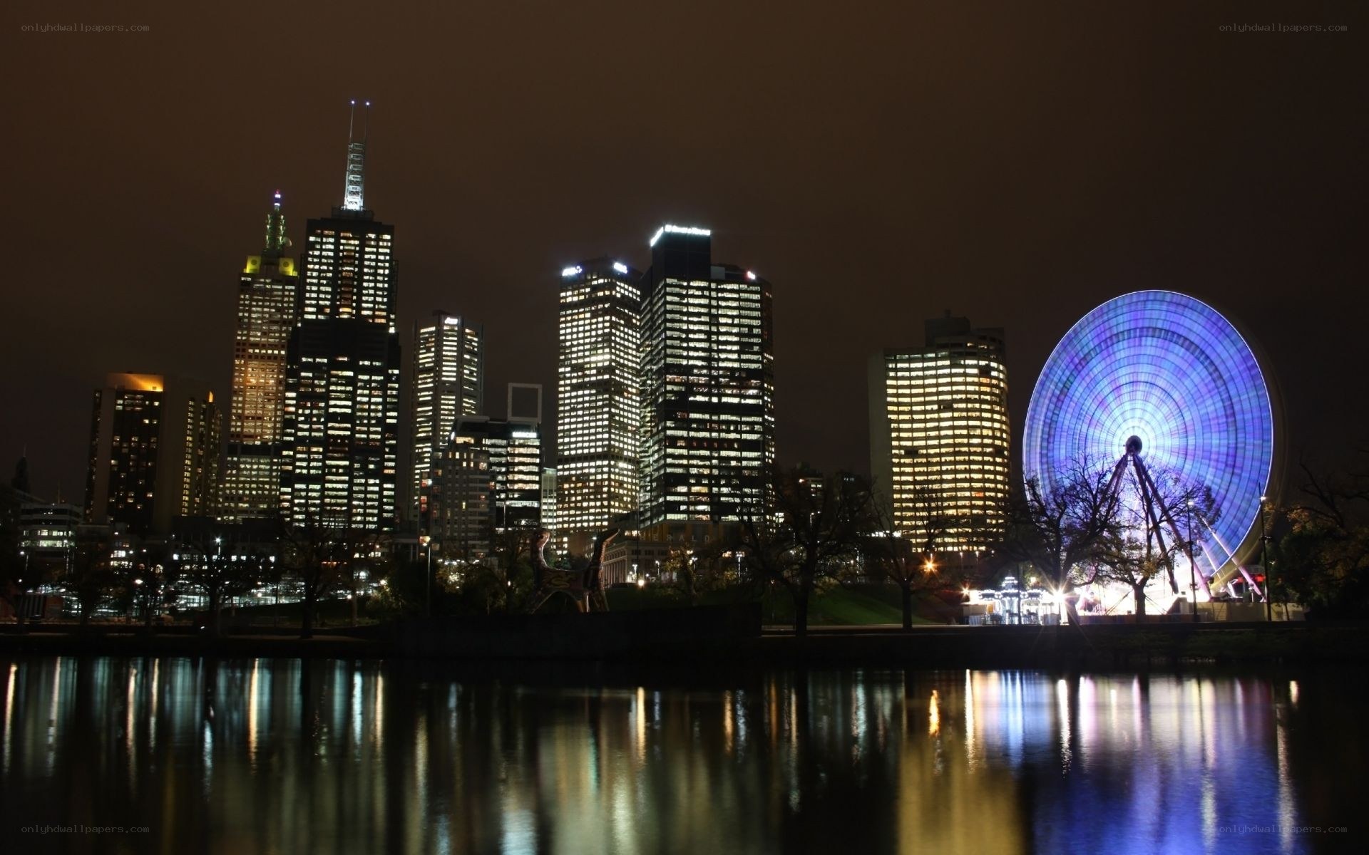 Melbourne skyline at night