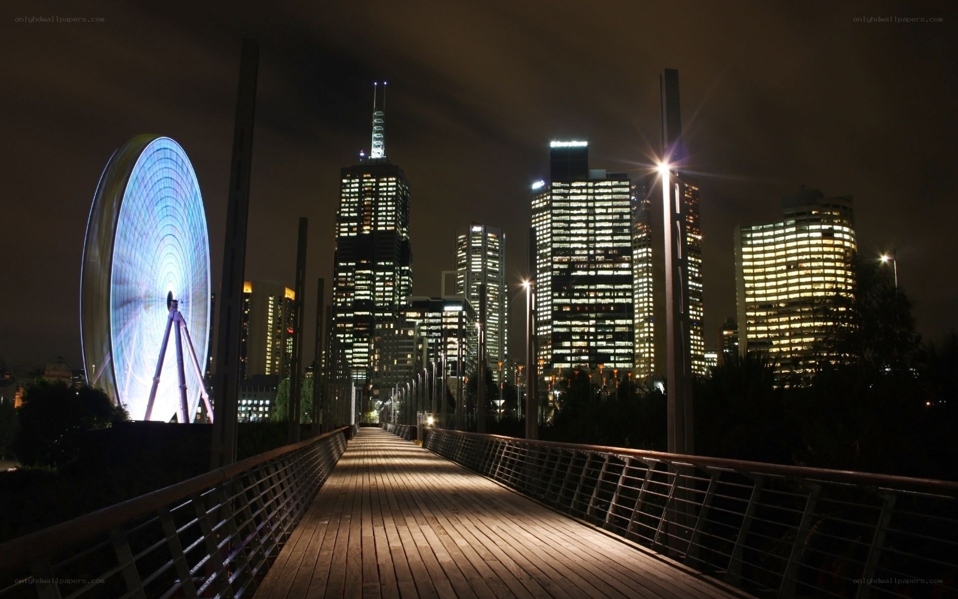 Melbourne skyline at night