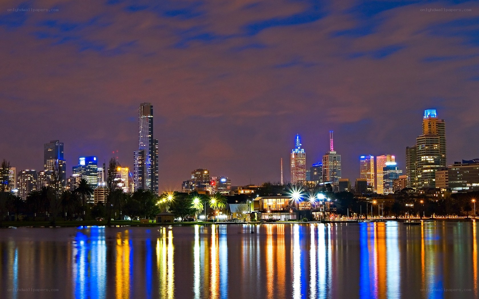 Melbourne skyline at night