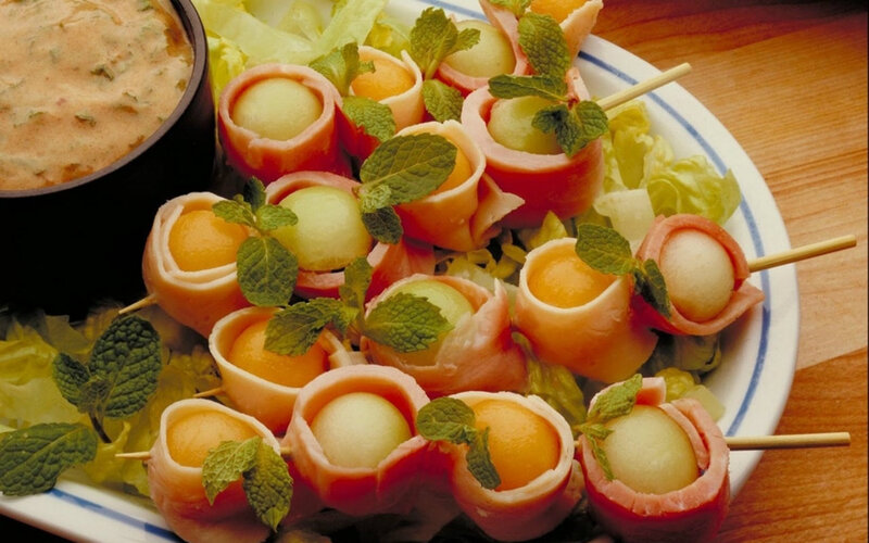 Melon and Ham Appetizers