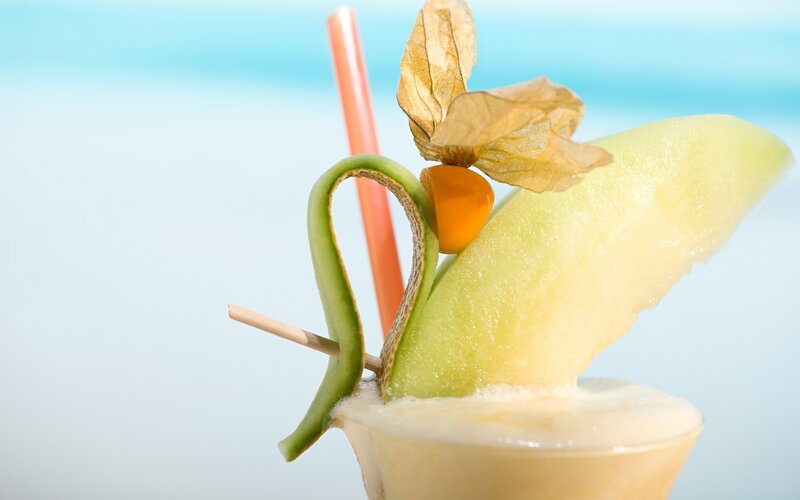 Melon cocktail with garnish