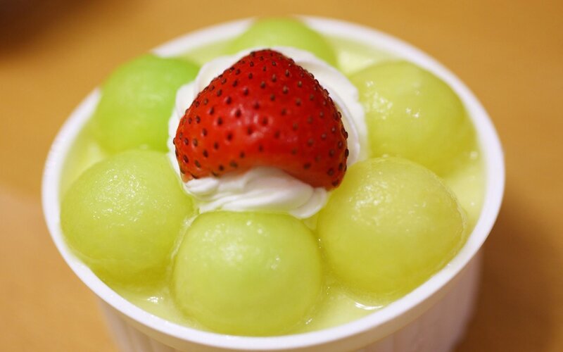 Melon Dessert with Strawberry