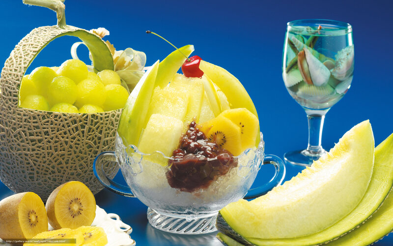 Melon fruit dessert with kiwi