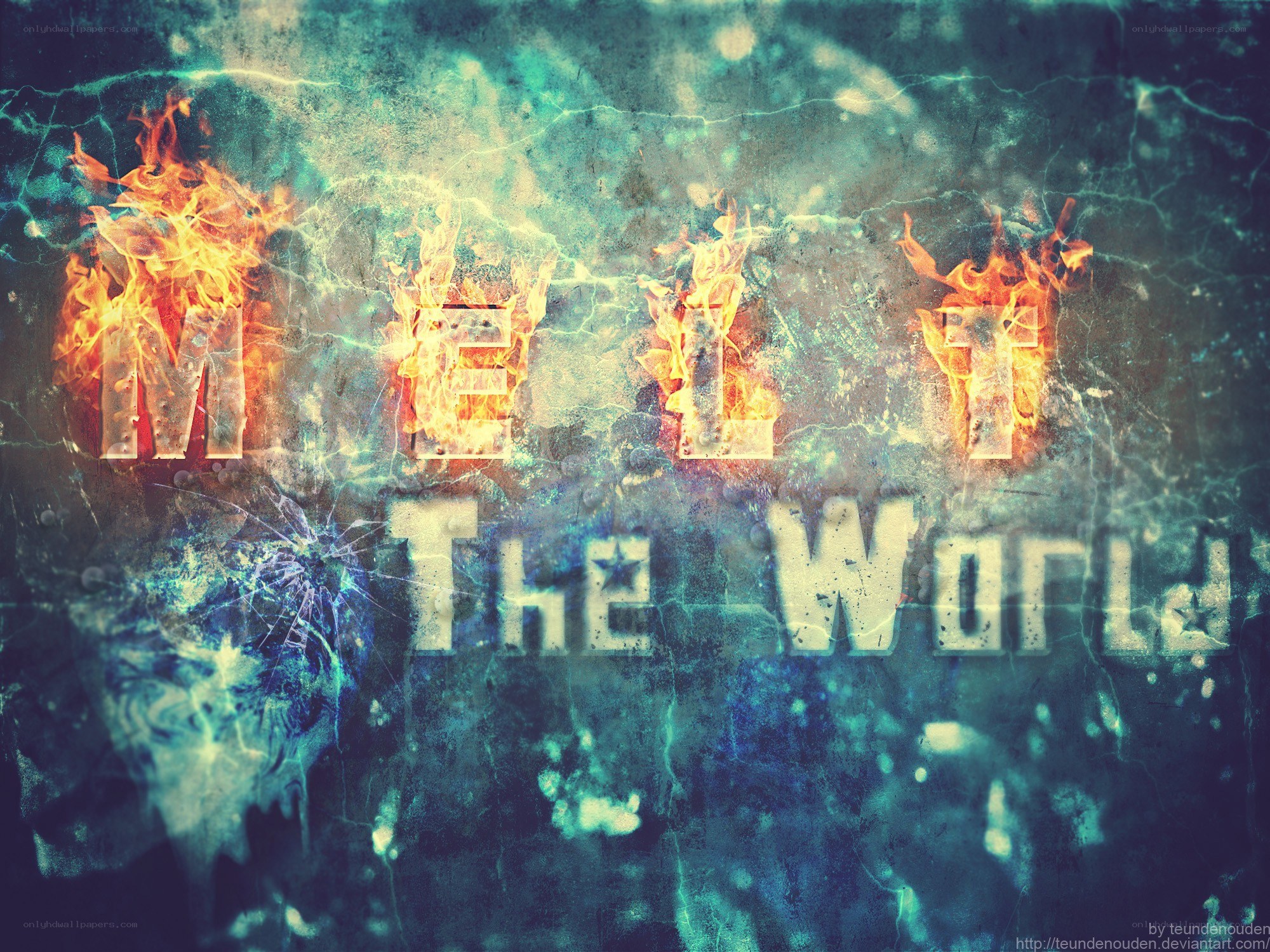 Melt the World text art