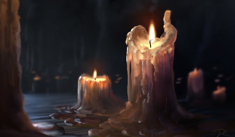 Melted Candles in Cave