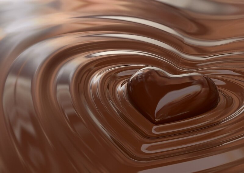 melted chocolate heart