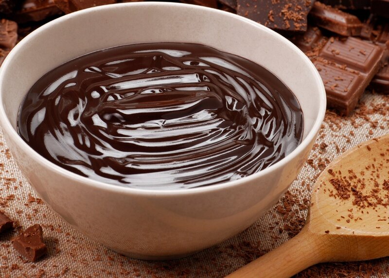 Melted Chocolate in Bowl