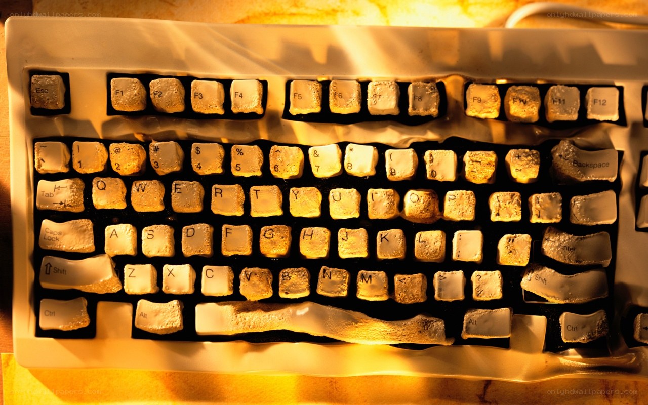 Melted keyboard under heat
