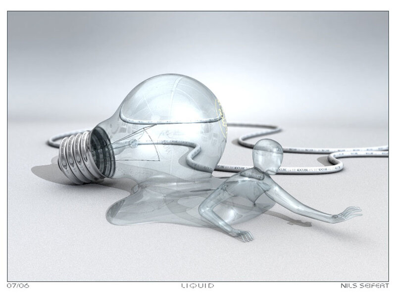 Melted light bulb sculpture