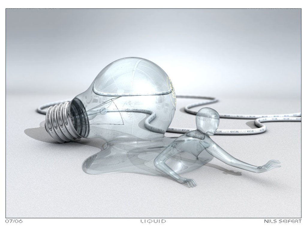 Melted light bulb sculpture