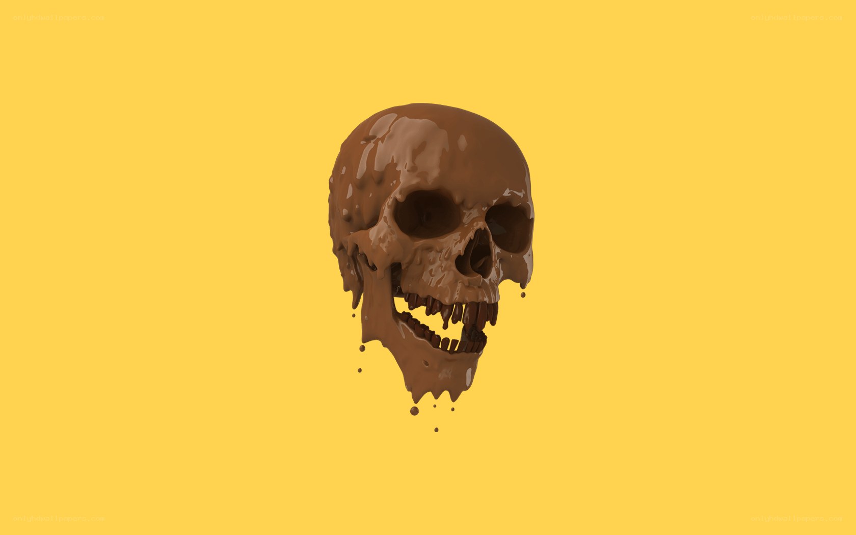 melting chocolate skull