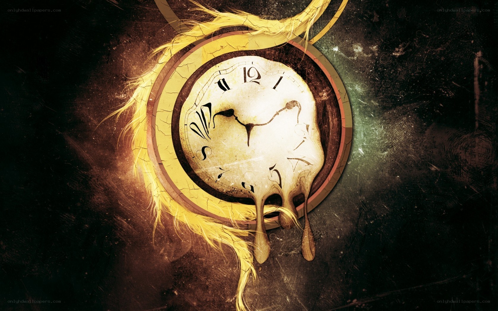 melting clock surreal art