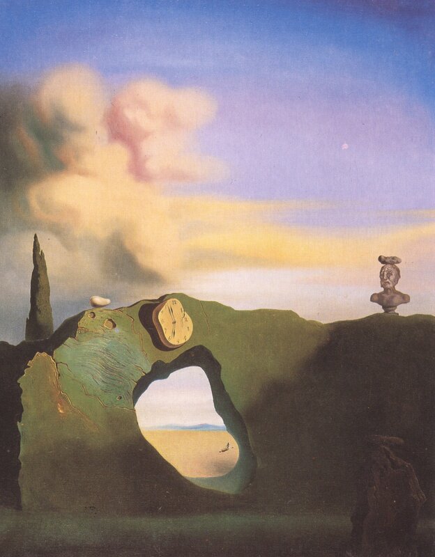 Melting Clocks Landscape — Blue, Dreamlike, Afternoon, Painting
