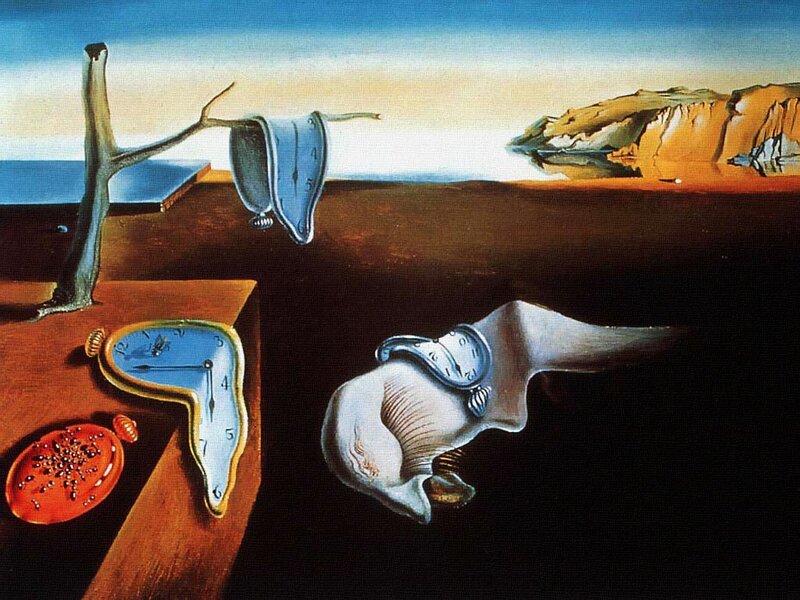 Melting Clocks Landscape — Blue, Dreamlike