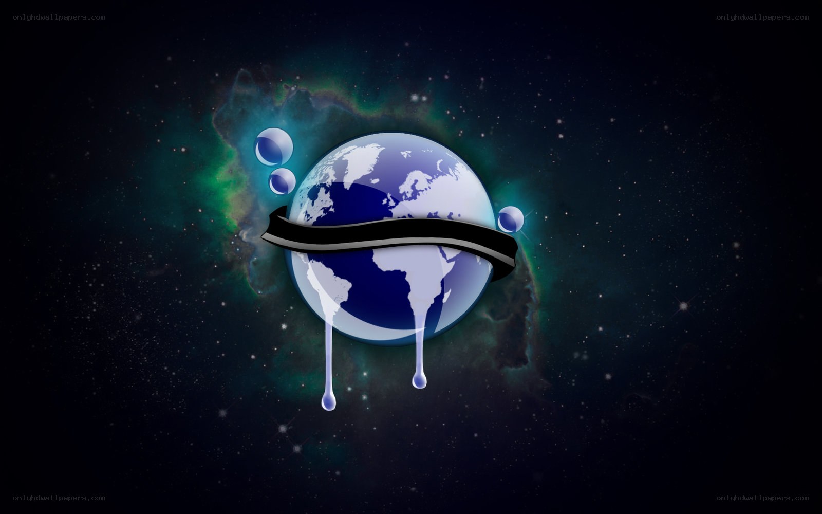 melting earth in space