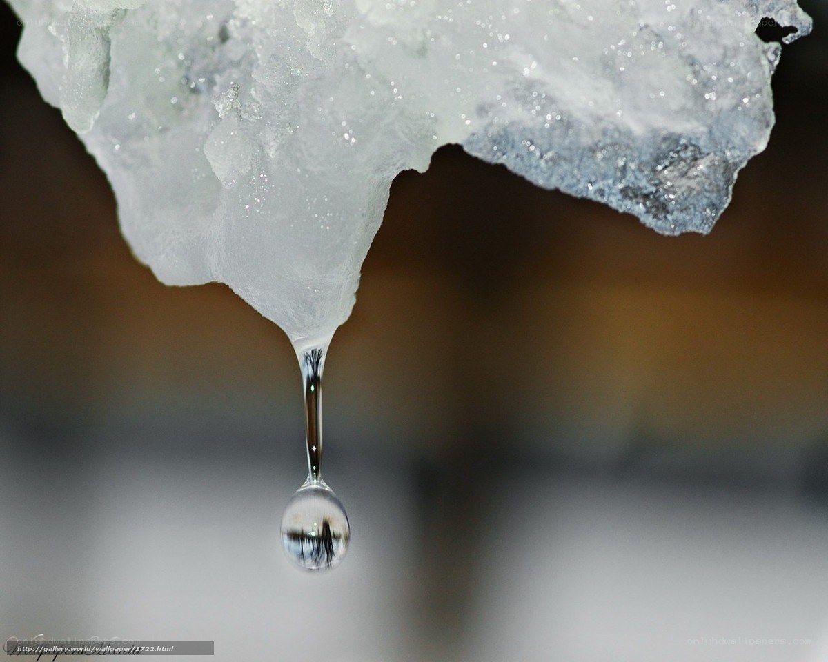 Melting ice drop