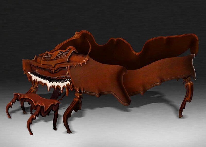 Melting Piano Sculpture