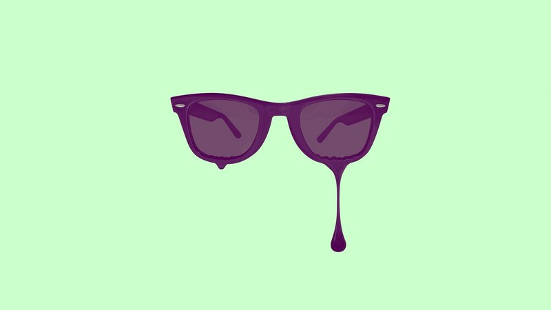 melting purple sunglasses