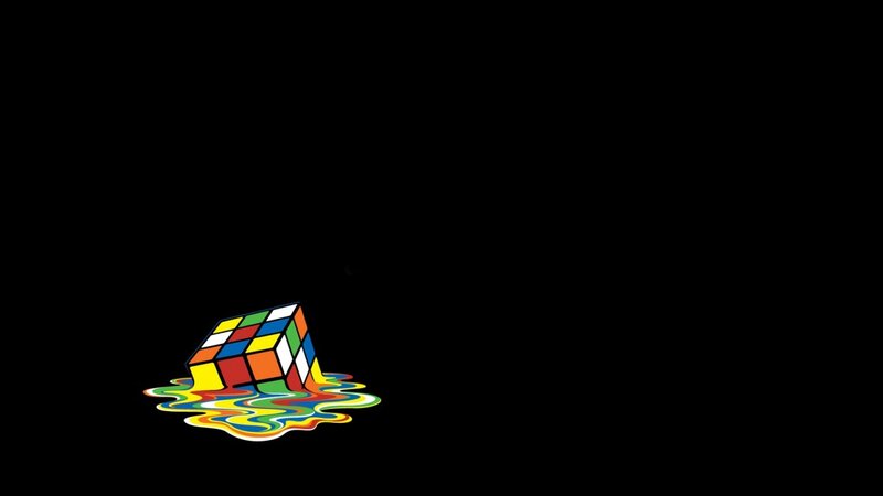 Melting Rubik's Cube — Black, Abstract, Digital Art
