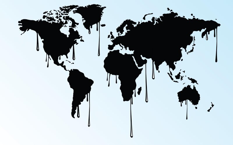 melting world map
