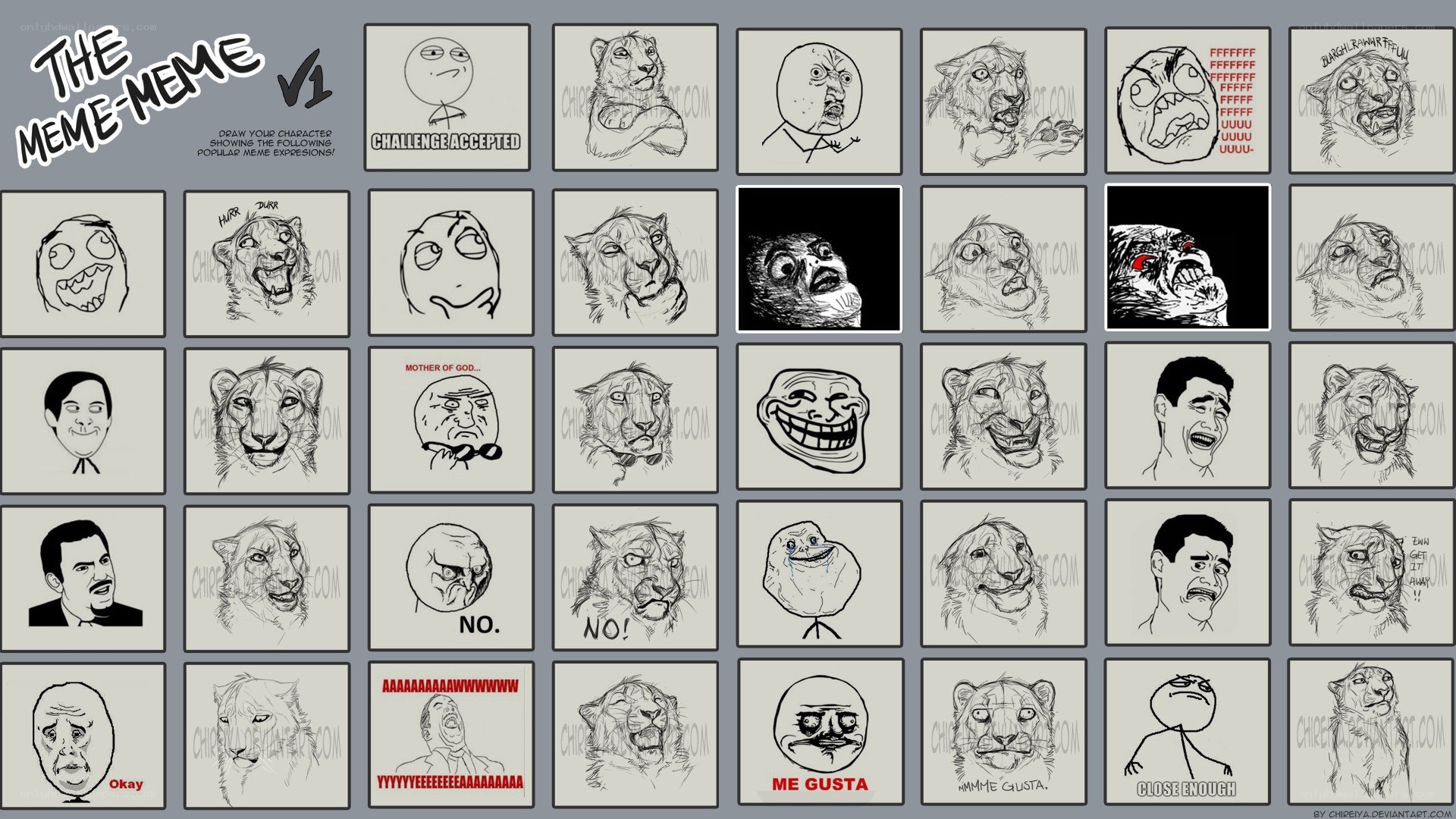 Meme challenge grid