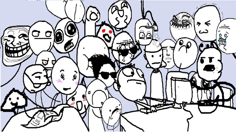 Meme characters gathered together