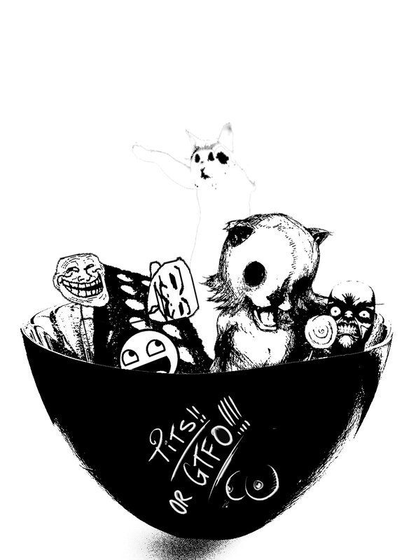 meme characters in a bowl