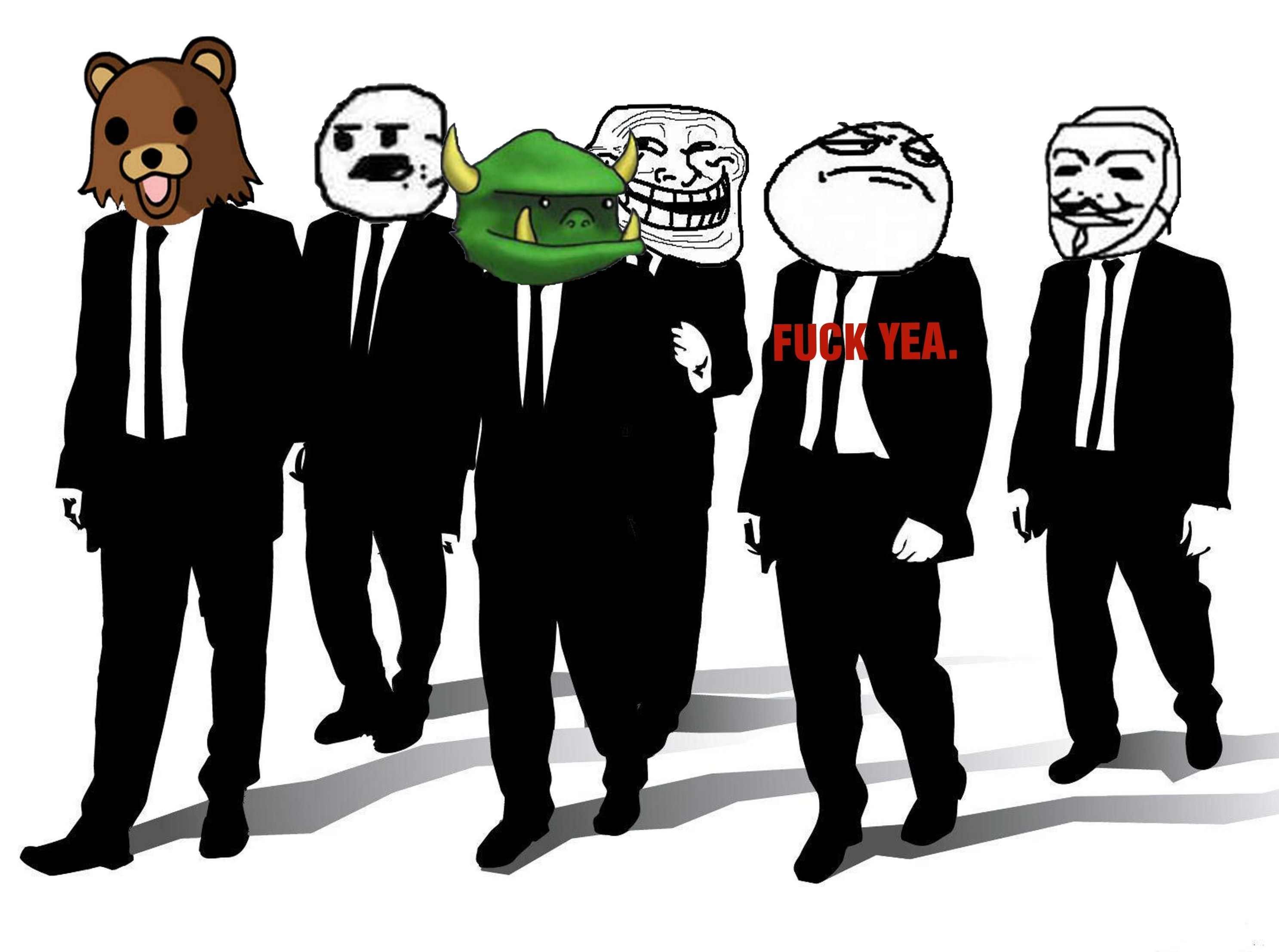 meme characters in suits
