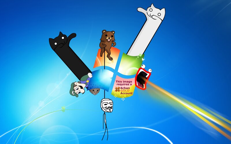 Meme Characters on Windows Logo
