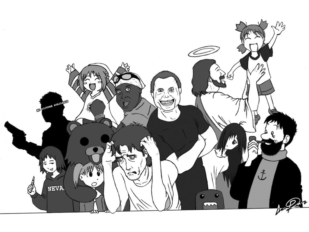 meme collage of internet characters