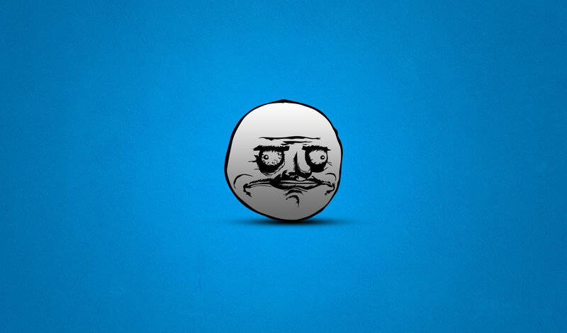 Meme Face on Blue Background — Neutral