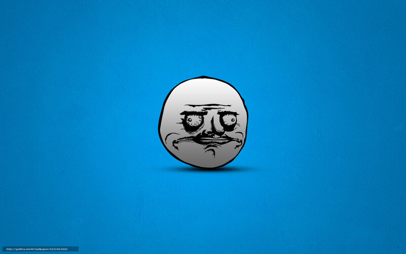 meme face on blue background