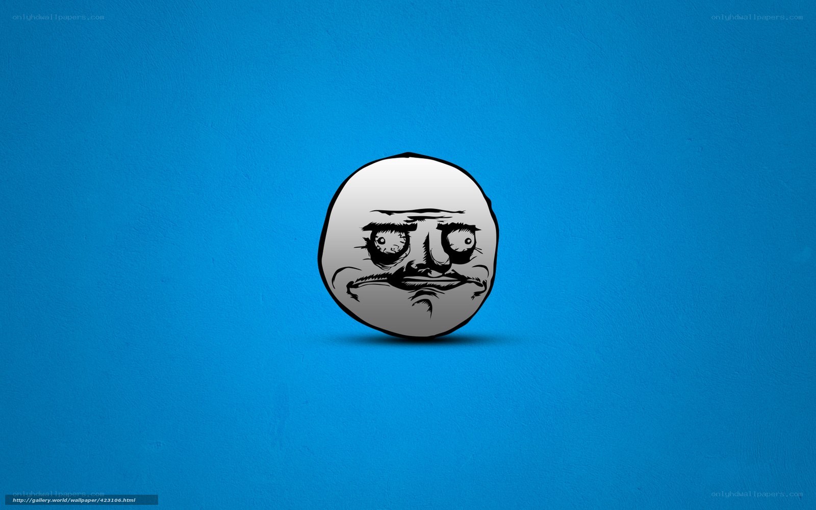 meme face on blue background