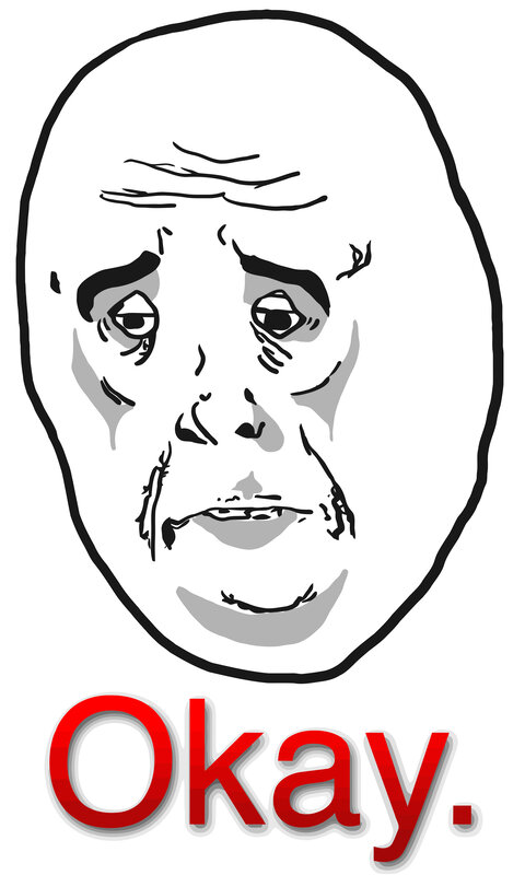 Meme Face with Text — Black
