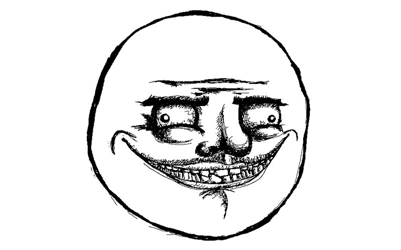meme face with wide grin