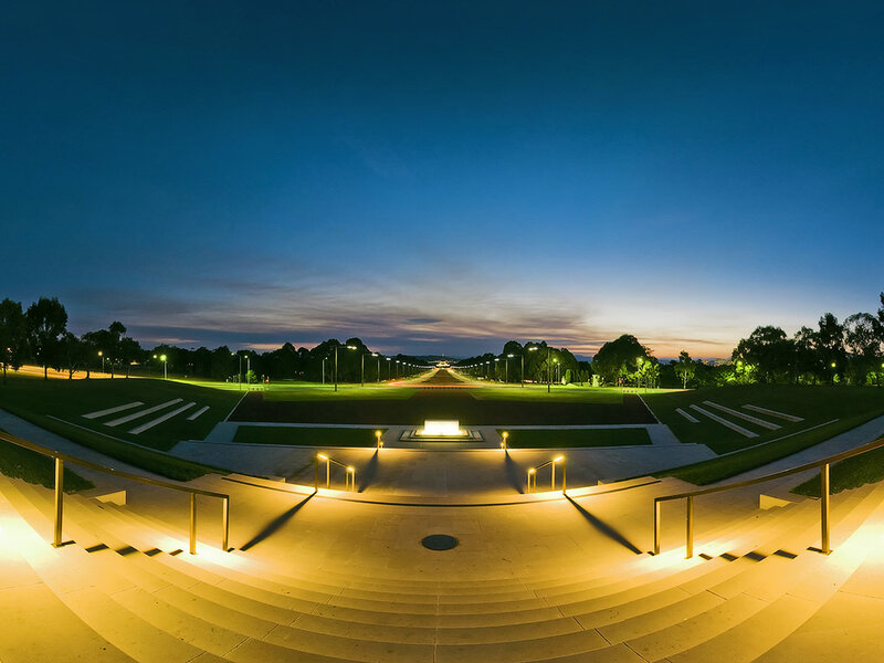 Memorial at dusk