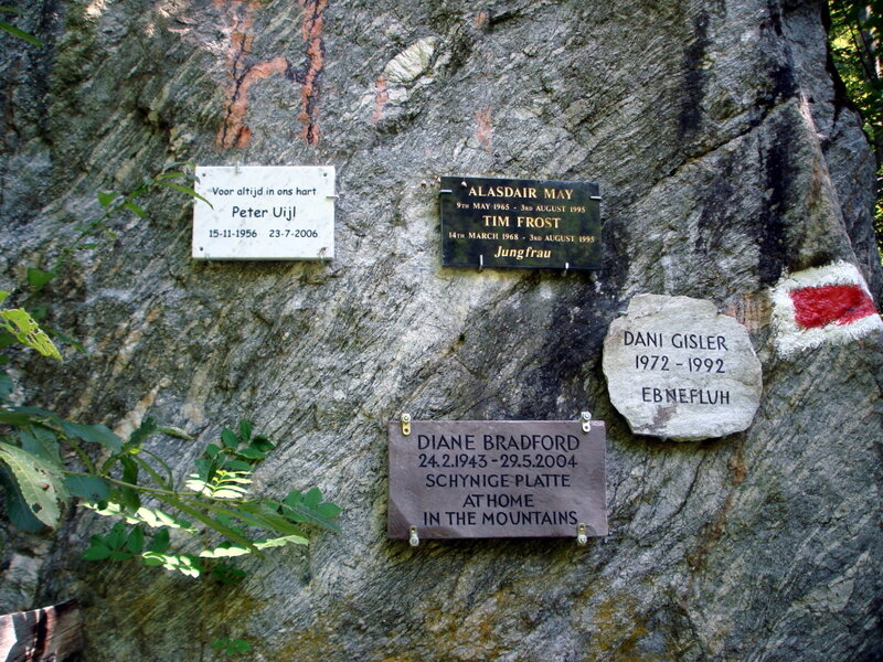 Memorial Plaques on Rock